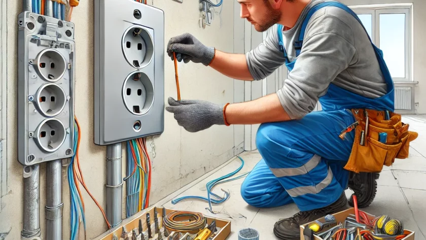 Etapy podłączania gniazdka elektrycznego w nowym budynku