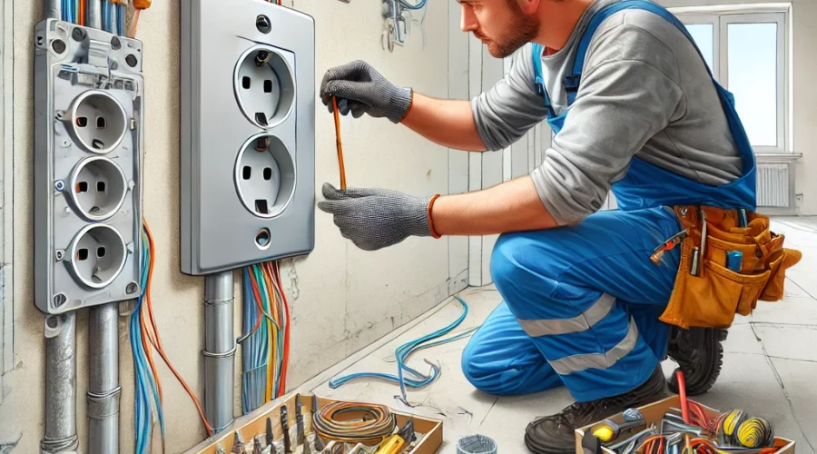 Etapy podłączania gniazdka elektrycznego w nowym budynku